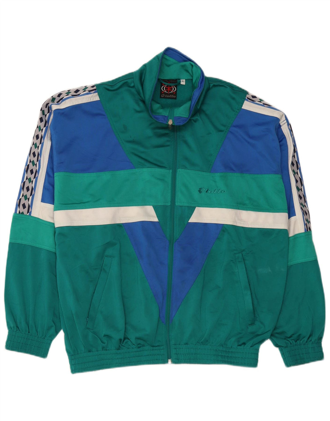 LOTTO Giacca da tuta grafica da uomo XL Poliestere color block verde