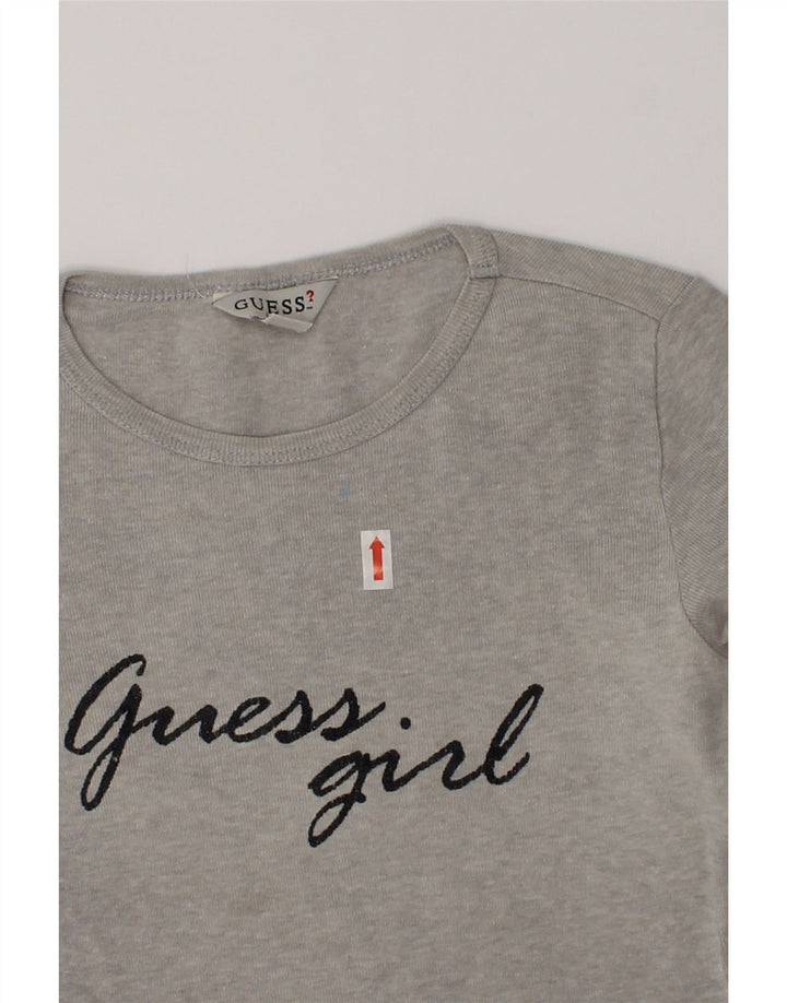 GUESS Girls Graphic Top Long Sleeve 5-6 Years Grey Cotton | Vintage Guess | Thrift | Second-Hand Guess | Used Clothing | Messina Hembry 