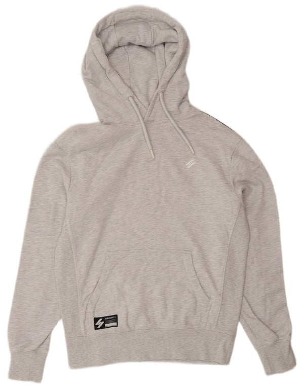 Felpa con cappuccio grafica da uomo Superdry Small in cotone grigio
