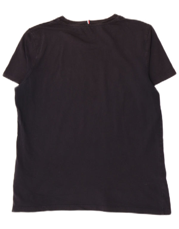 T-shirt grafica da donna Tommy Hilfiger Top UK 10 Small Blu Navy Cotone