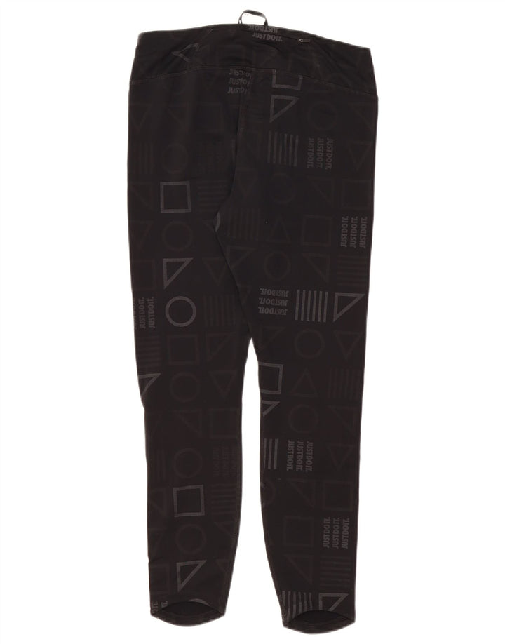 Leggings grafici Nike Dri Fit da donna UK 14 medio nero geometrico