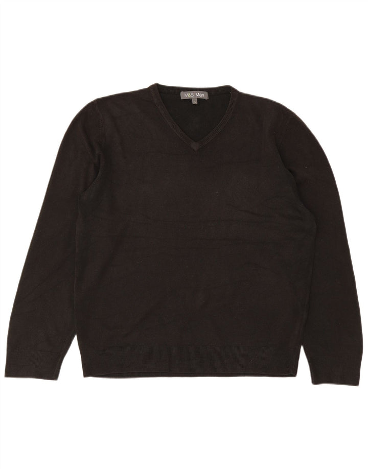 Maglione da uomo con scollo a V Marks & Spencer grande acrilico nero