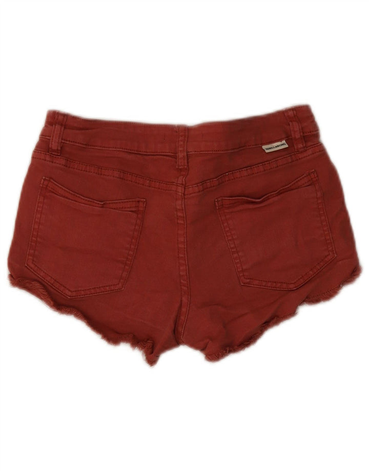 Pantaloncini di jeans invecchiati Billabong da donna W26 piccoli in cotone rosso