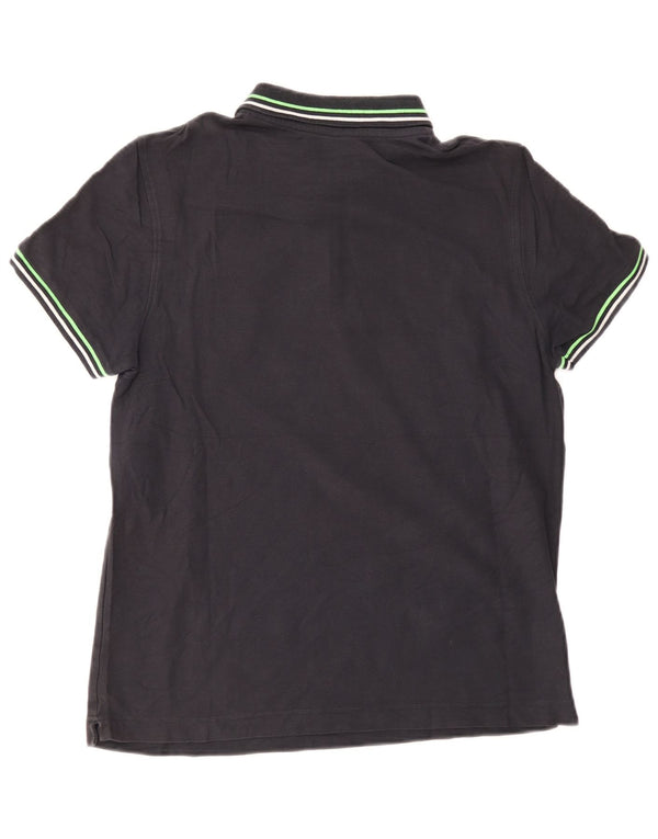 Polo da uomo Lotto in cotone a righe nere medie