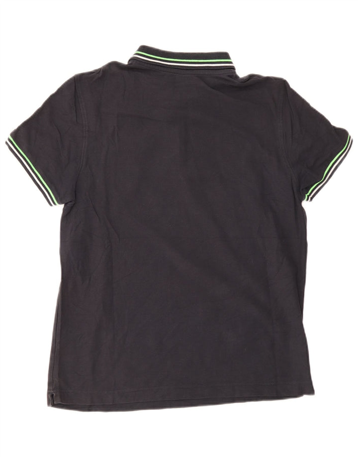 Polo da uomo Lotto in cotone a righe nere medie