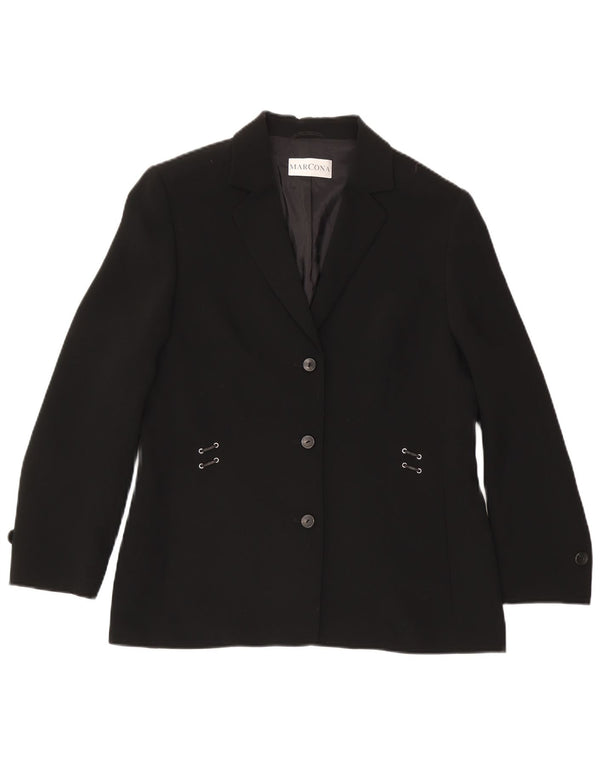 Giacca blazer da donna a 3 bottoni Marcona UK 16 grande poliestere nero