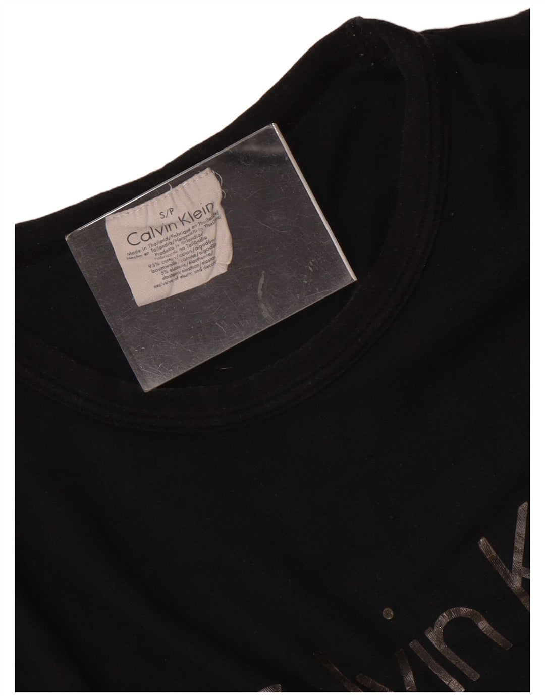 T-shirt grafica da uomo Calvin Klein Top piccola in cotone nero