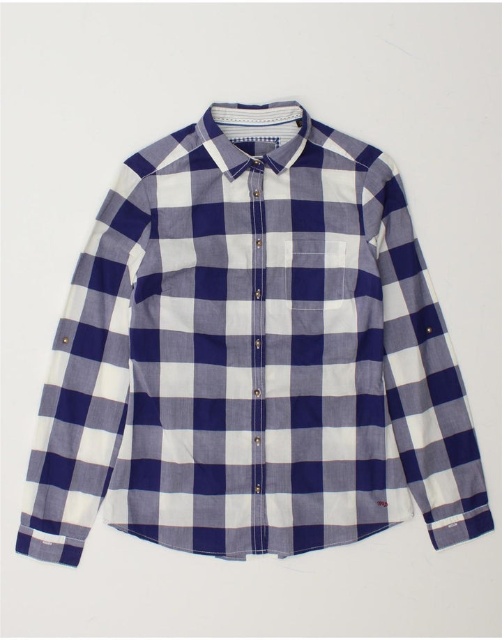 MASSIMO DUTTI Womens Shirt EU 38 Small Blue Check Vintage Massimo Dutti and Second-Hand Massimo Dutti from Messina Hembry 