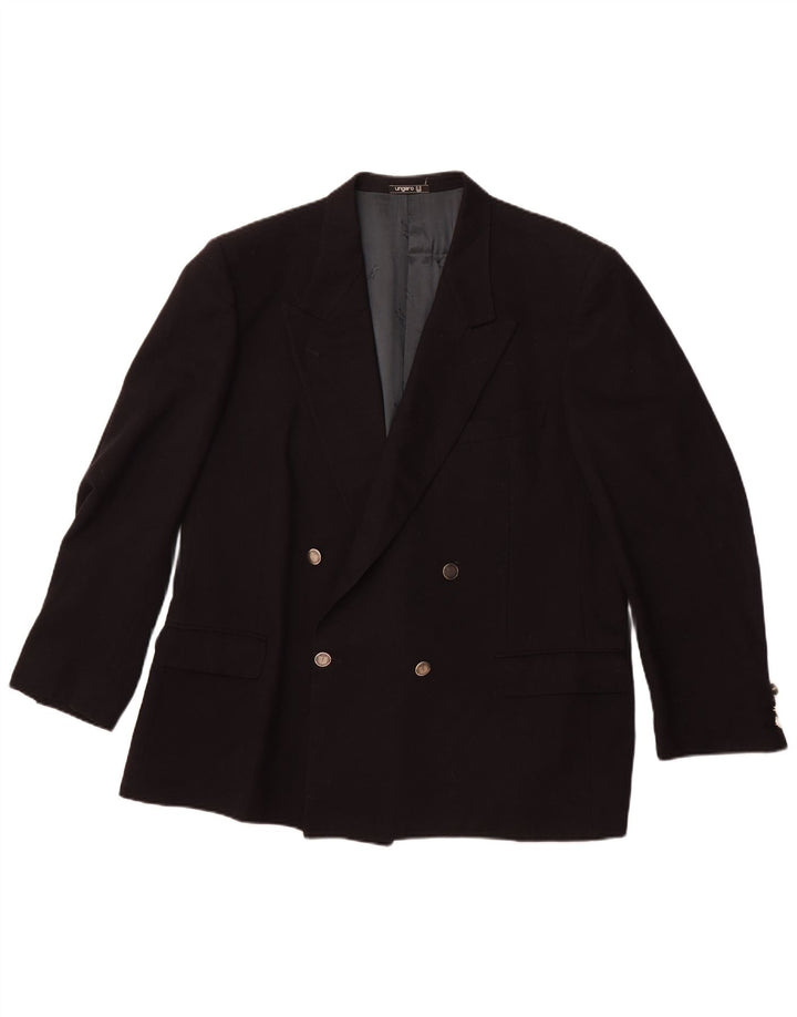 Giacca blazer doppiopetto da uomo UNGARO UK 40 Large Blu Navy