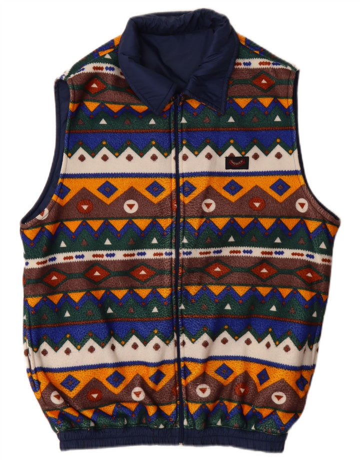 Gilet reversibile da uomo VINTAGE UK 38 medio blu navy in poliammide