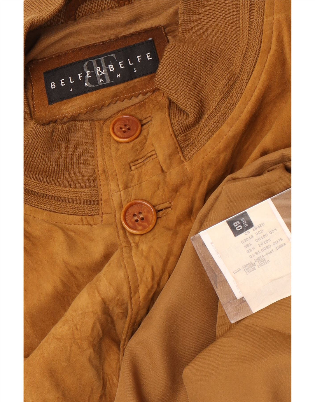 Giubbotto bomber in pelle scamosciata da uomo Belfe & Belfe IT 60 5XL Pelle marrone