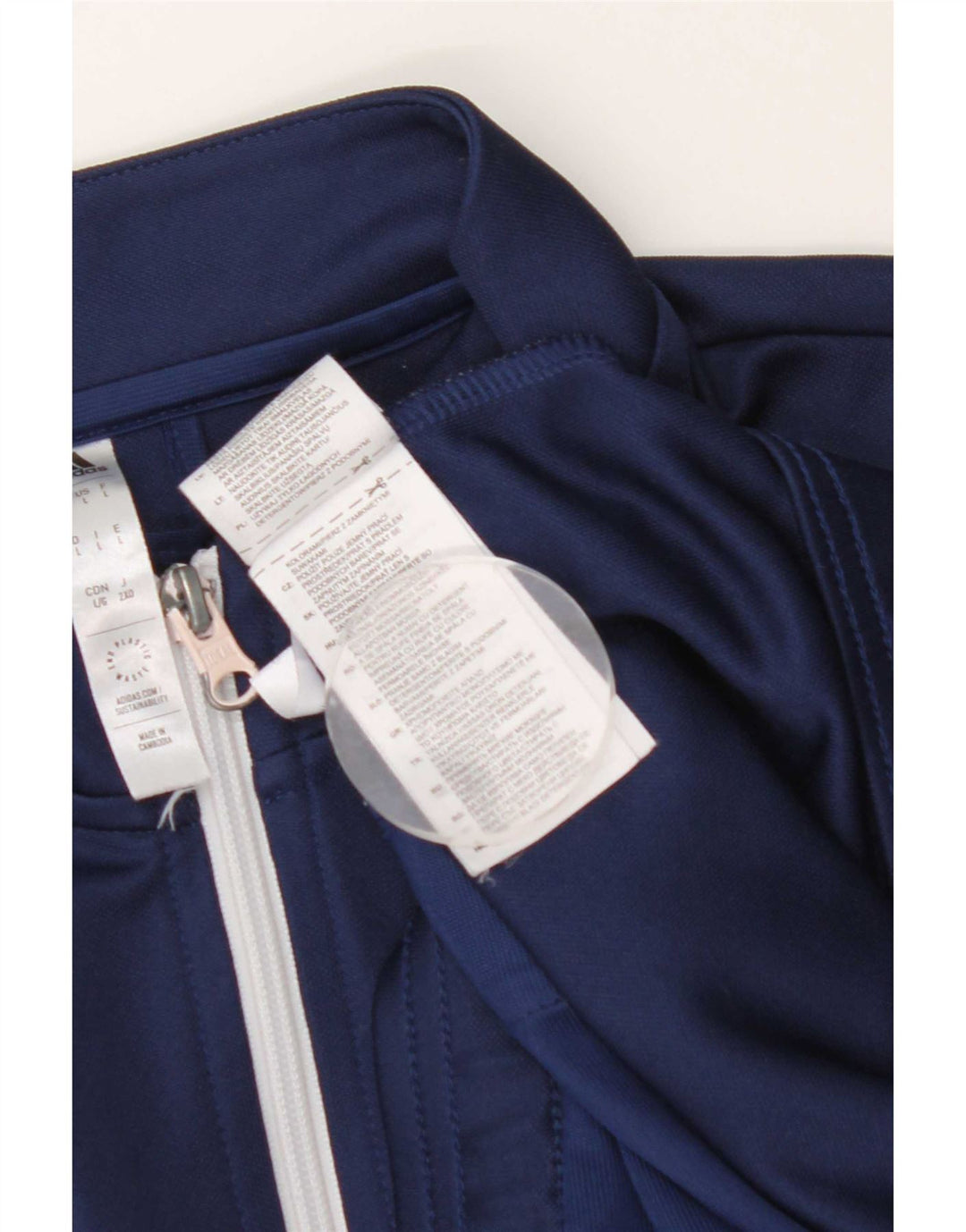 Giacca da ginnastica da uomo Adidas grande in poliestere blu navy