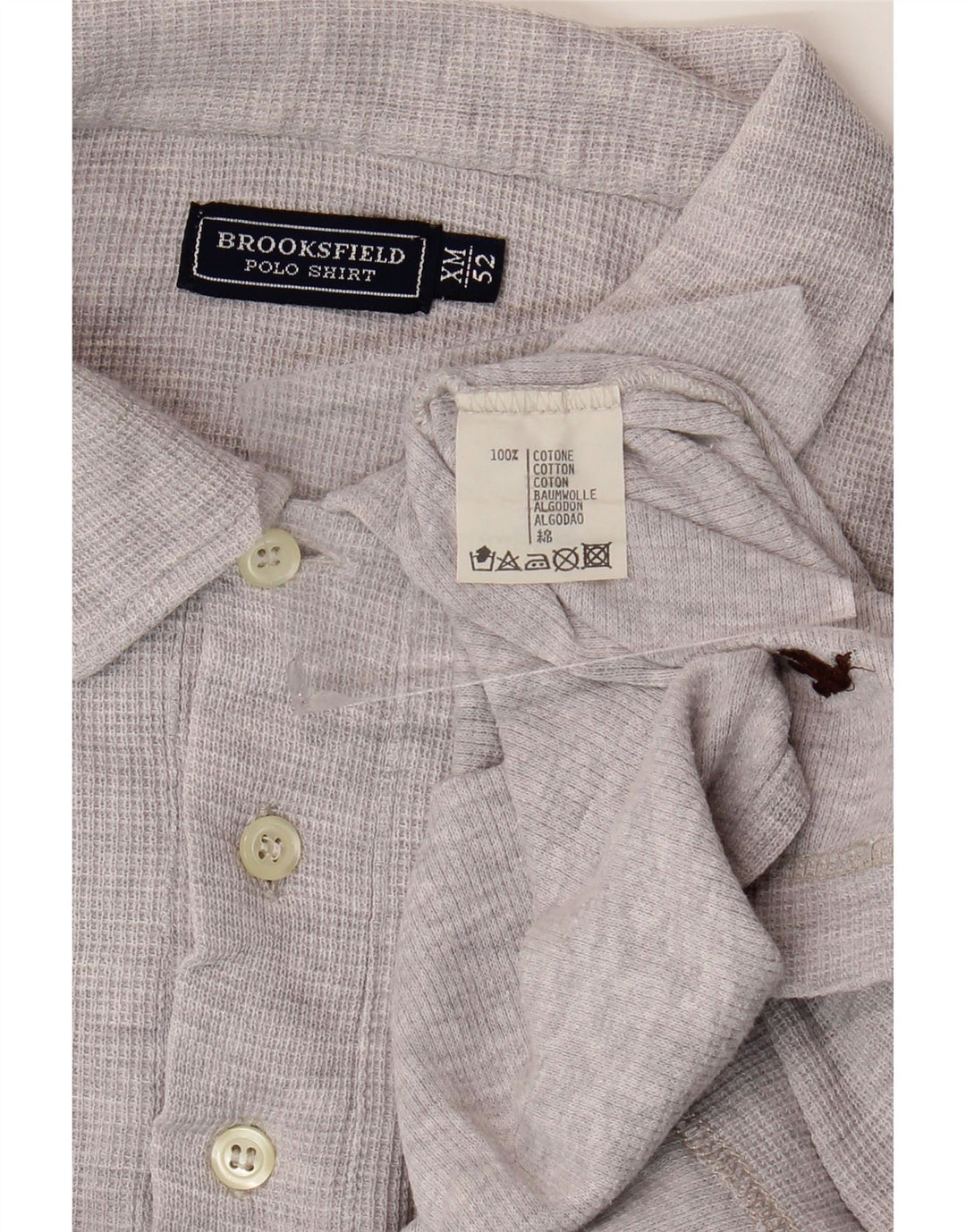Polo da uomo BROOKSFIELD IT 52 Large in cotone chiazzato grigio