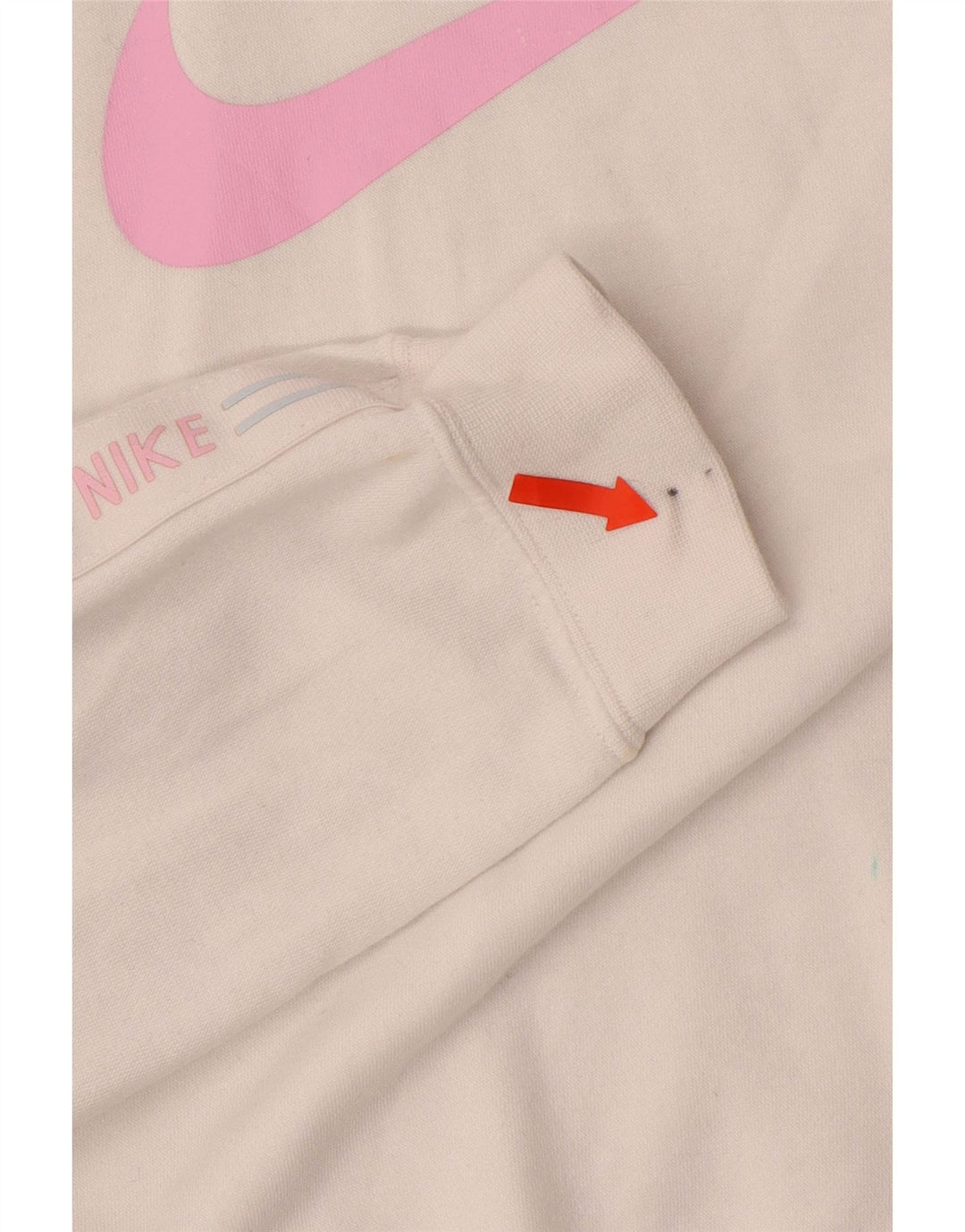 Maglione corto con cappuccio grafico oversize da donna NIKE UK 10 piccolo bianco