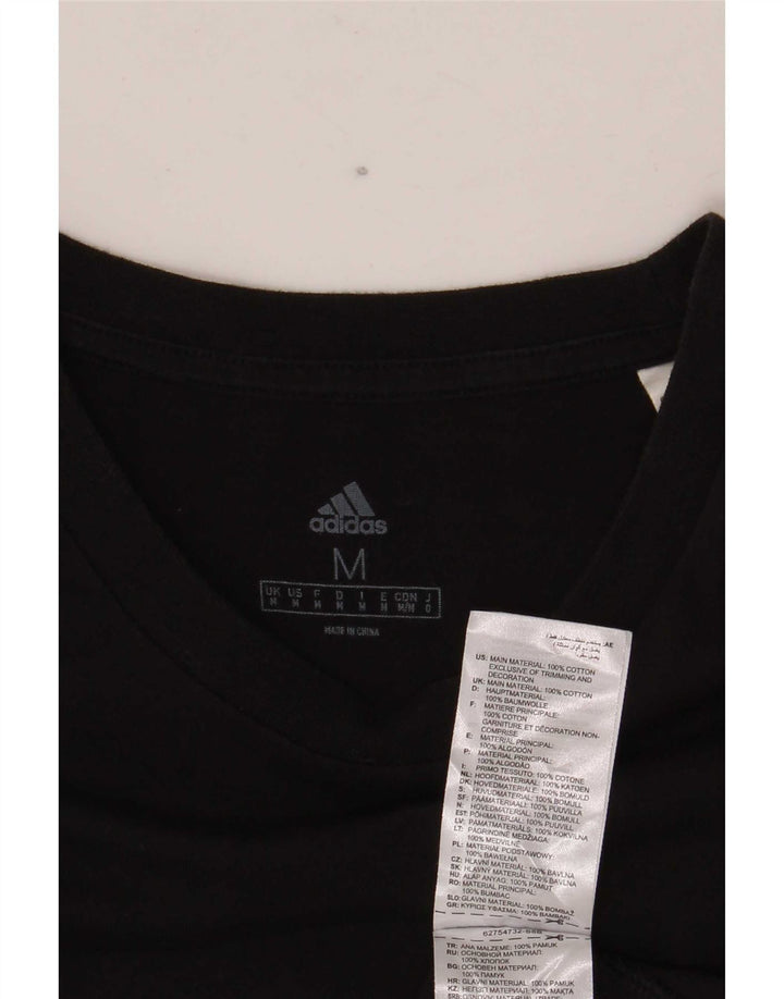 T-shirt Adidas da uomo Top media in cotone nero