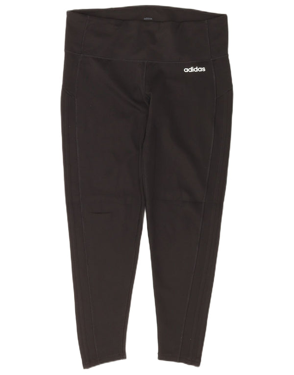 Leggings ADIDAS Climalite Crop da donna UK 16/18 Large Nero Poliestere