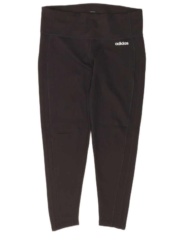 Leggings ADIDAS Climalite Crop da donna UK 16/18 Large Nero Poliestere