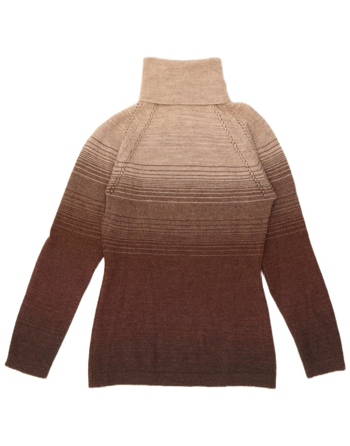 Maglione maglione da donna a collo alto Sportmax UK 12 marrone medio a righe