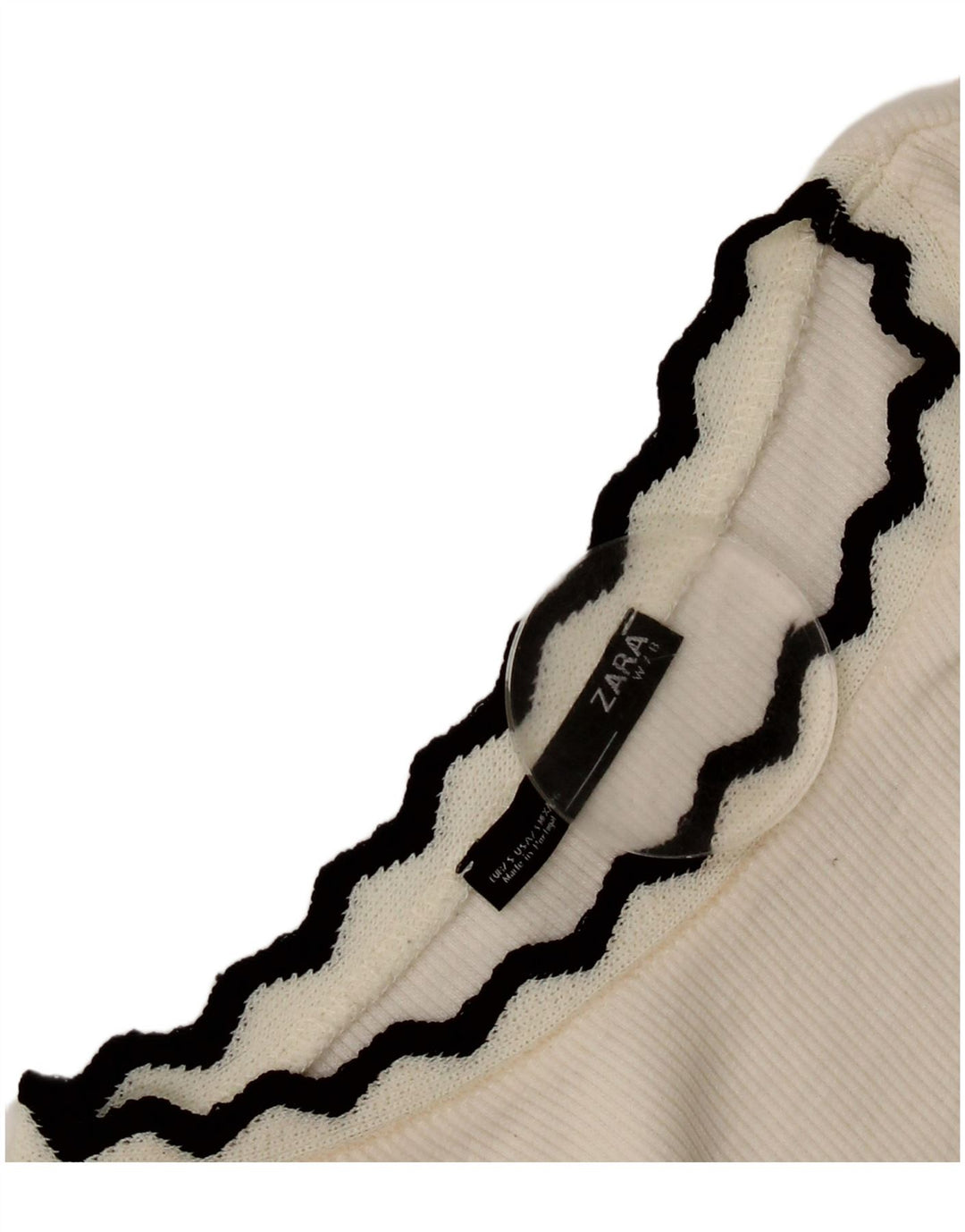 Top corto da donna Zara a maniche lunghe UK 8 Small bianco