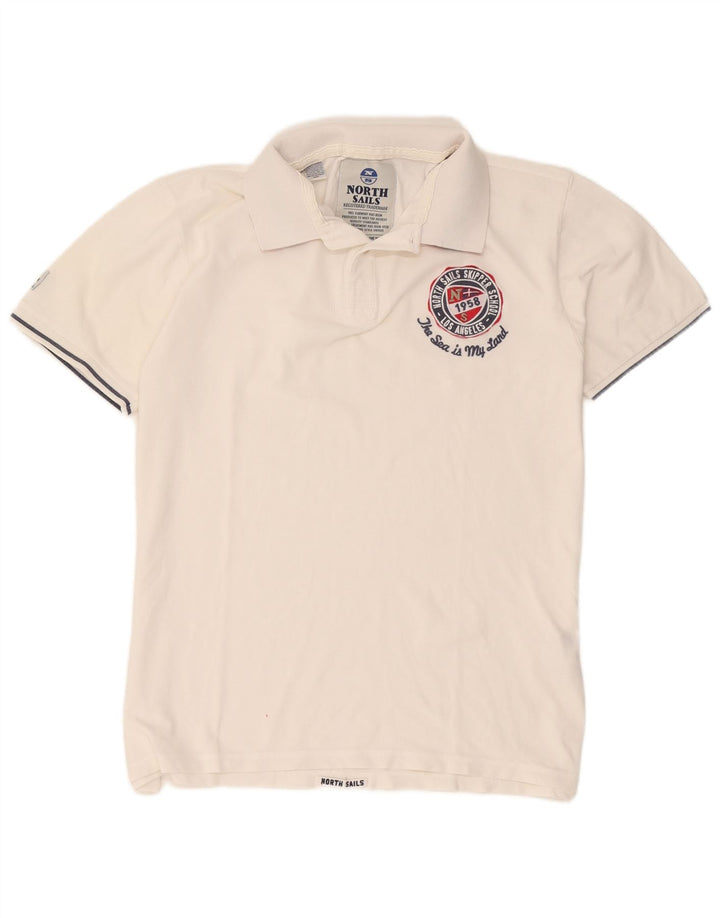 Polo grafica da uomo North Sails 2XL in cotone bianco