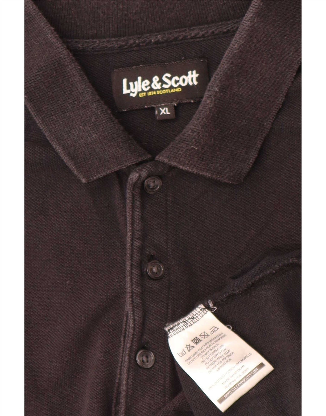 Polo da uomo Lyle & Scott XL in cotone nero