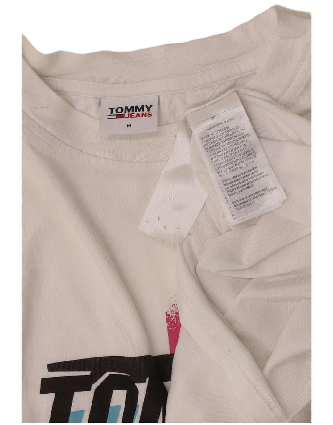 T-shirt grafica da uomo Tommy Hilfiger Top in cotone bianco medio