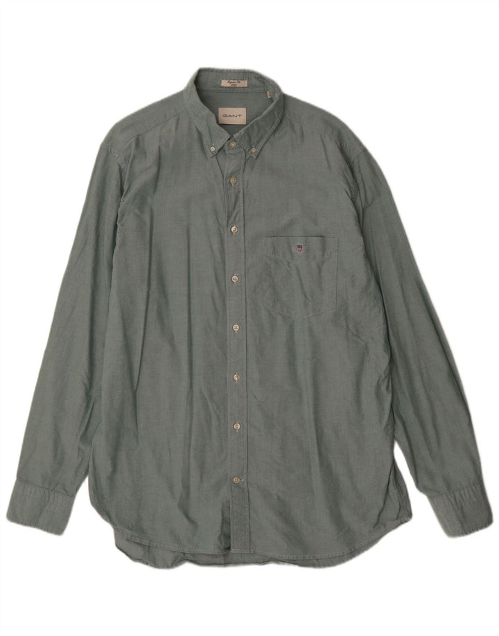 Gant Camicia da uomo vestibilità regolare taglia 45/46 2XL cotone verde