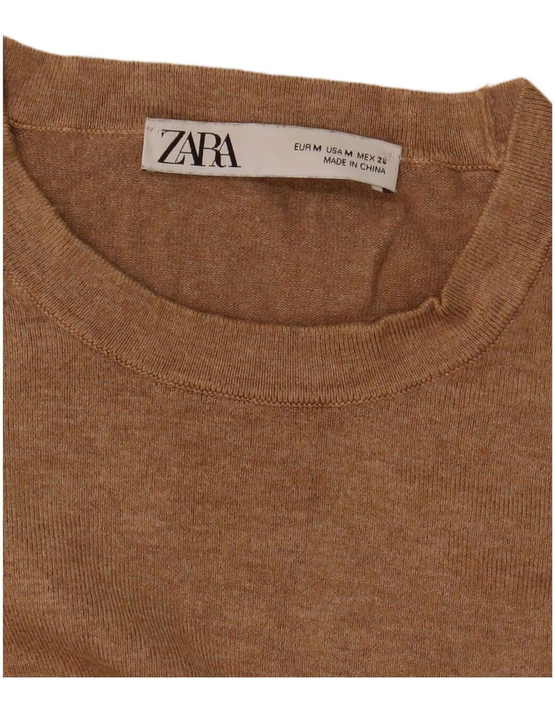 Maglione maglione girocollo da donna Zara UK 12 Beige medio