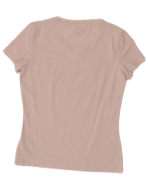 Guess T-shirt grafica da donna Top UK 10 Small Pink Floral Cotton