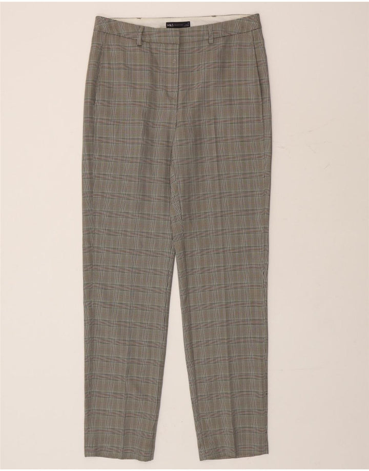 Pantaloni chino da donna Marks & Spencer UK 12 medi W32 L33 pied de poule grigio