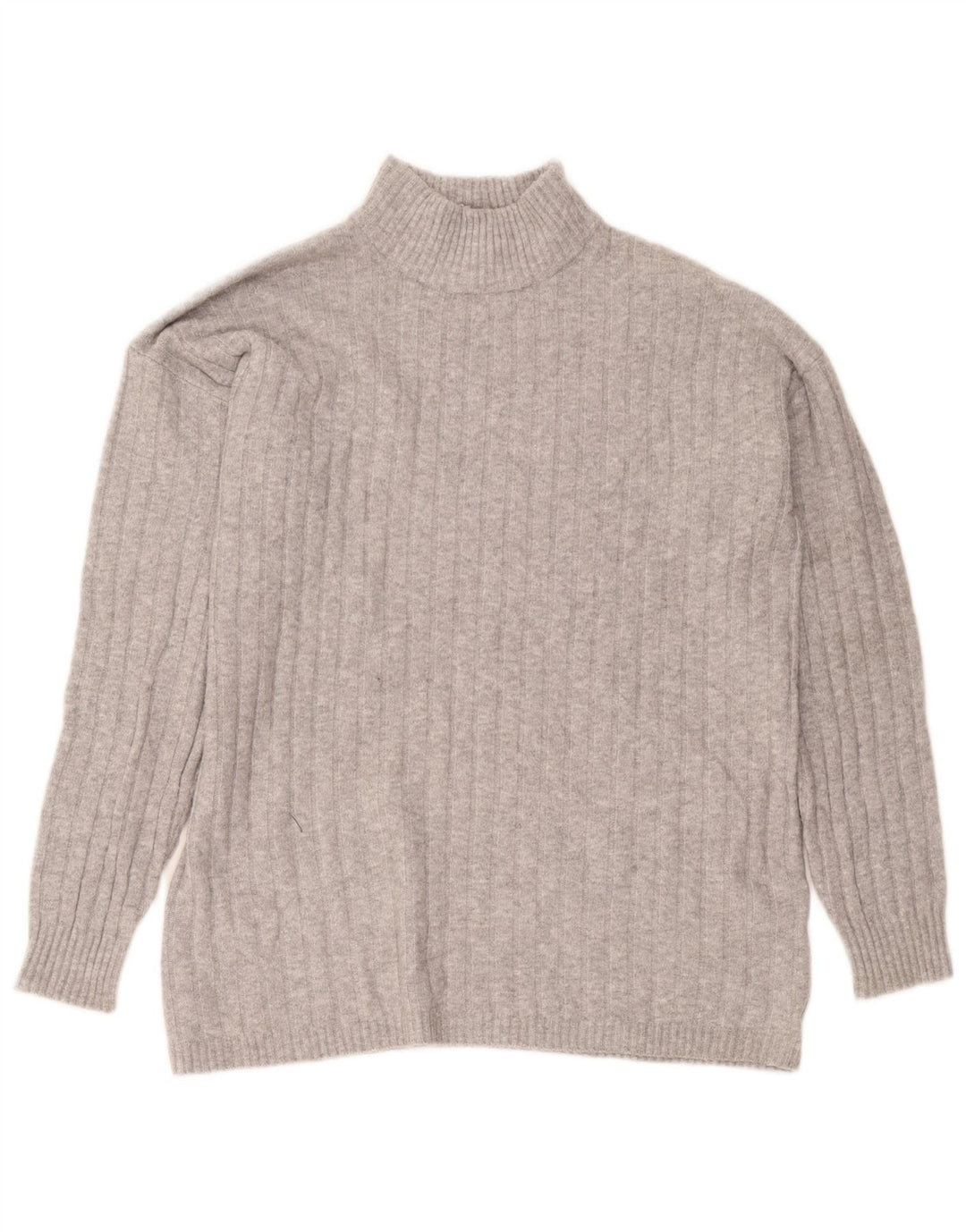 Maglione maglione alto da donna con collo dolcevita Eddie Bauer UK 14 Grigio medio