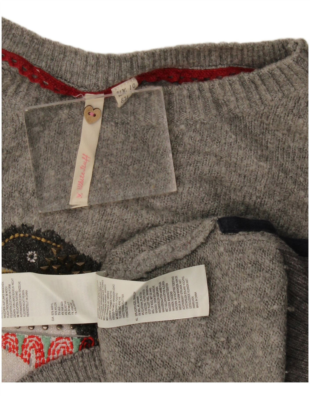 Maglione maglione con scollo a barca da donna White Stuff UK 10 Piccola novità grigia