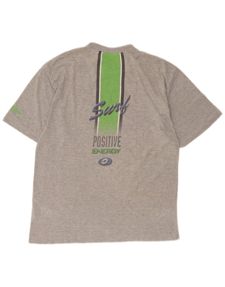 T-shirt grafica da uomo Lotto Top in cotone grigio medio