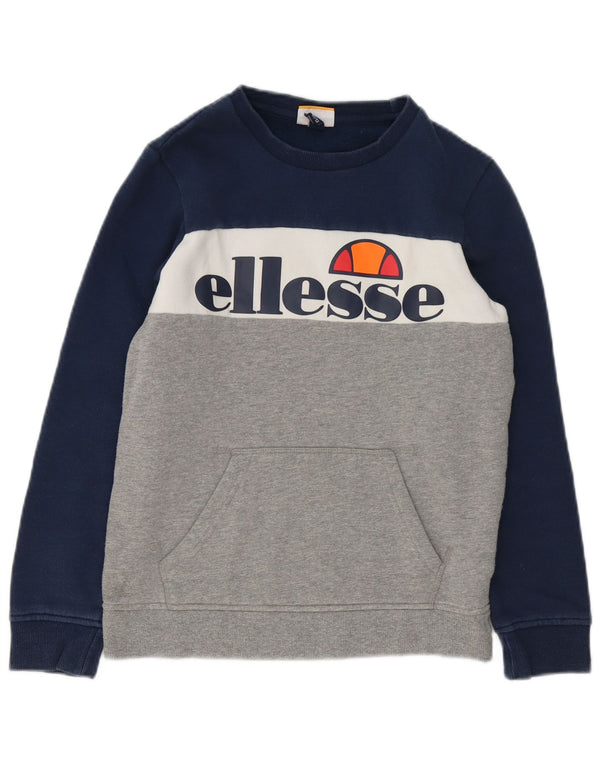 Felpa con grafica Ellesse per ragazzi, 12-13 anni, in cotone color block blu