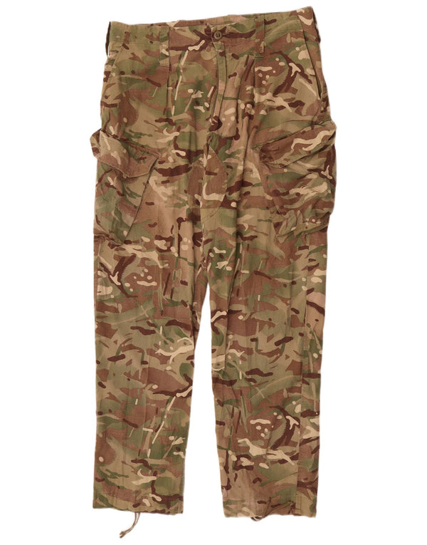 Pantaloni cargo dritti da uomo vintage W36 L32 cotone mimetico kaki
