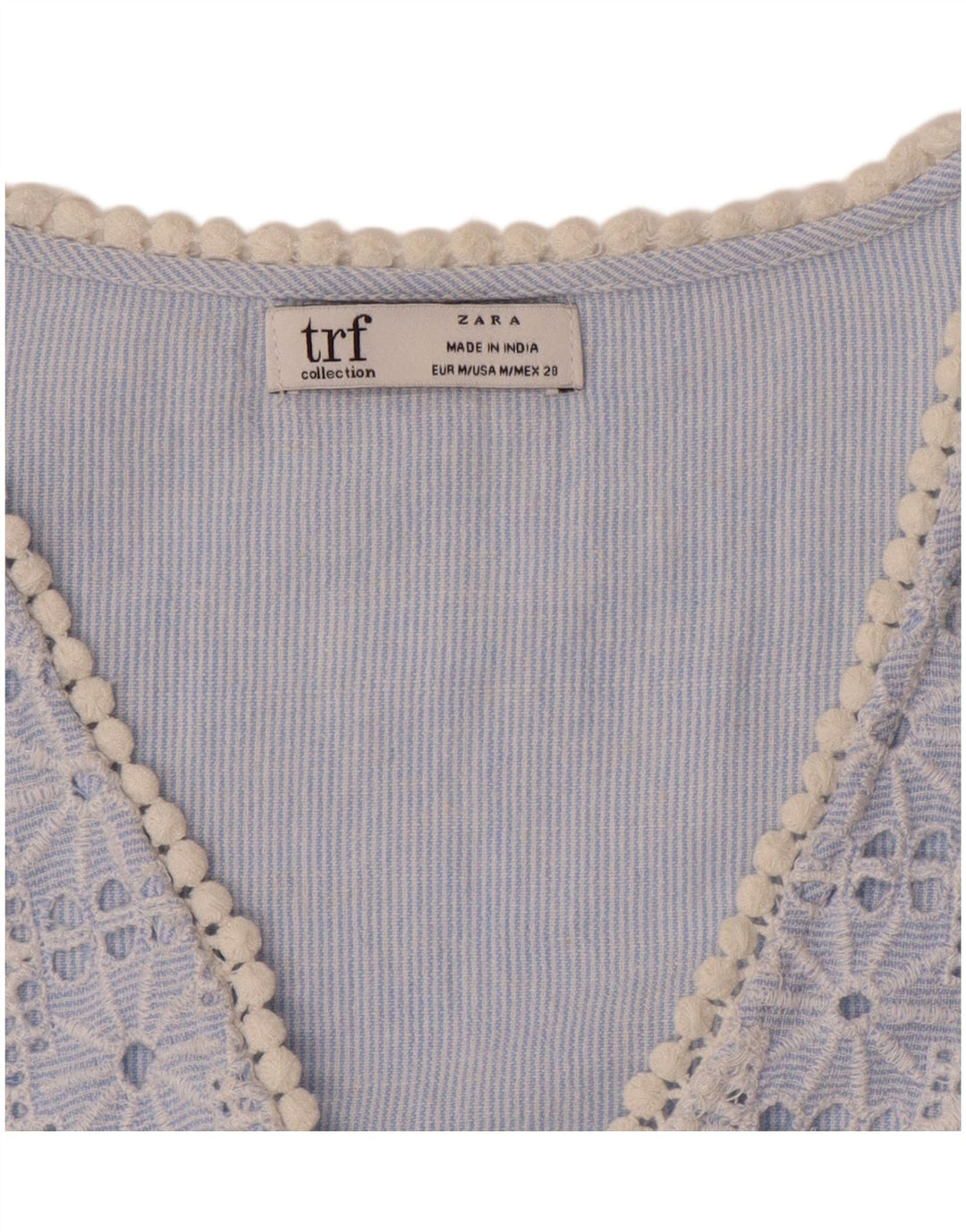 Abito a trapezio da donna ZARA UK 14 gessato blu medio