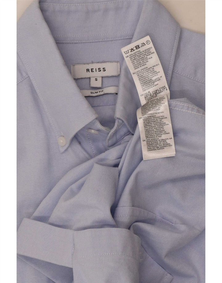 Camicia Reiss Slim Fit da uomo piccola in cotone blu