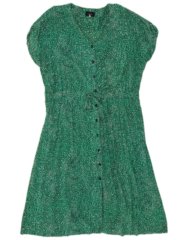 JOULES Abito chemisier a maniche corte da donna UK 18 XL Viscosa maculata verde
