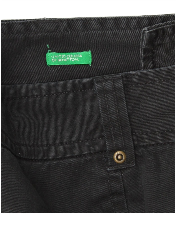 Mini gonna di jeans da donna BENETTON W28 media nera