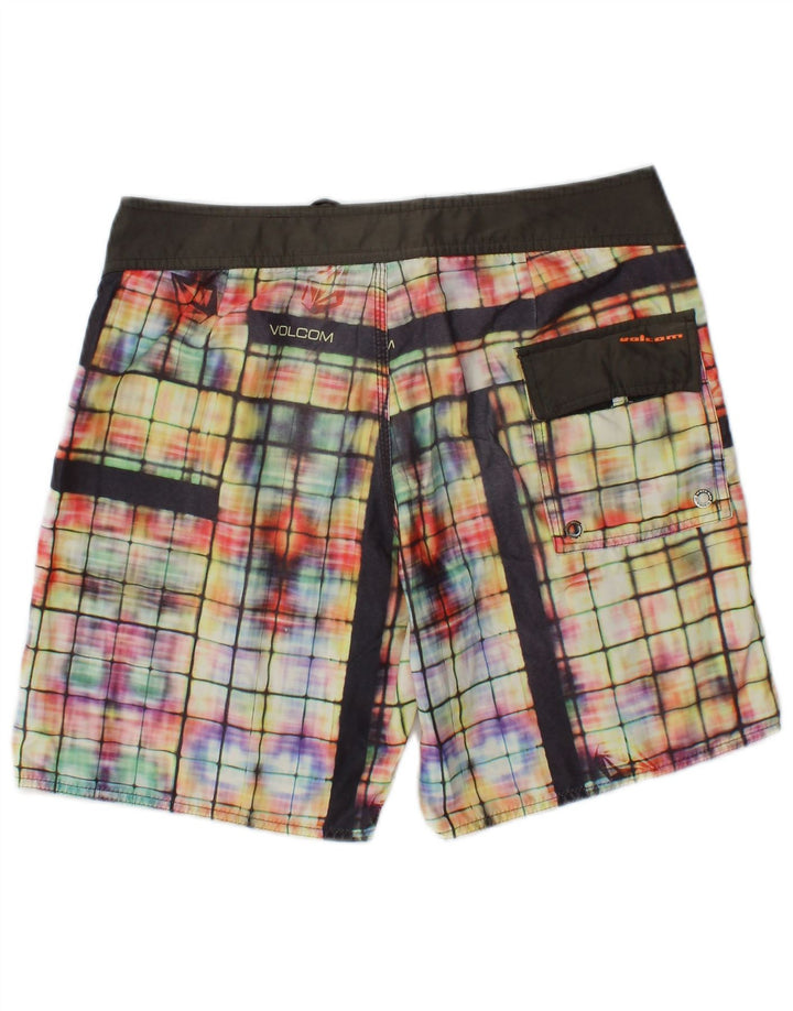 Pantaloncini da bagno da uomo Volcom, poliestere medio a quadri multicolore