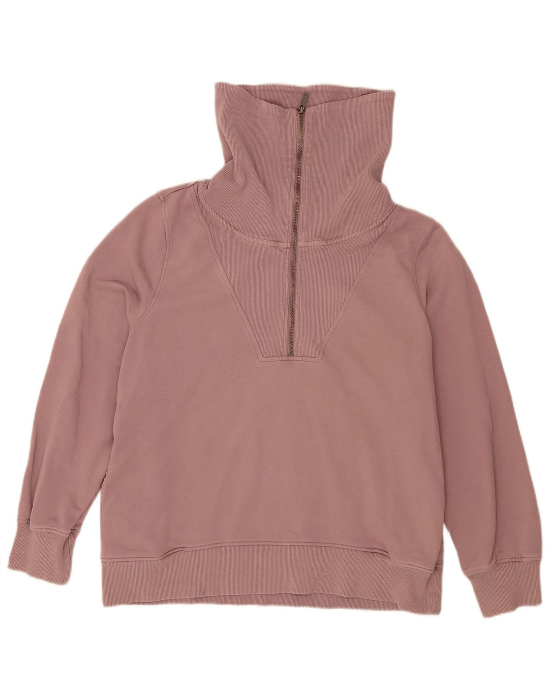 Felpa oversize con zip e collo da donna Fat Face, taglia UK 16, grande rosa