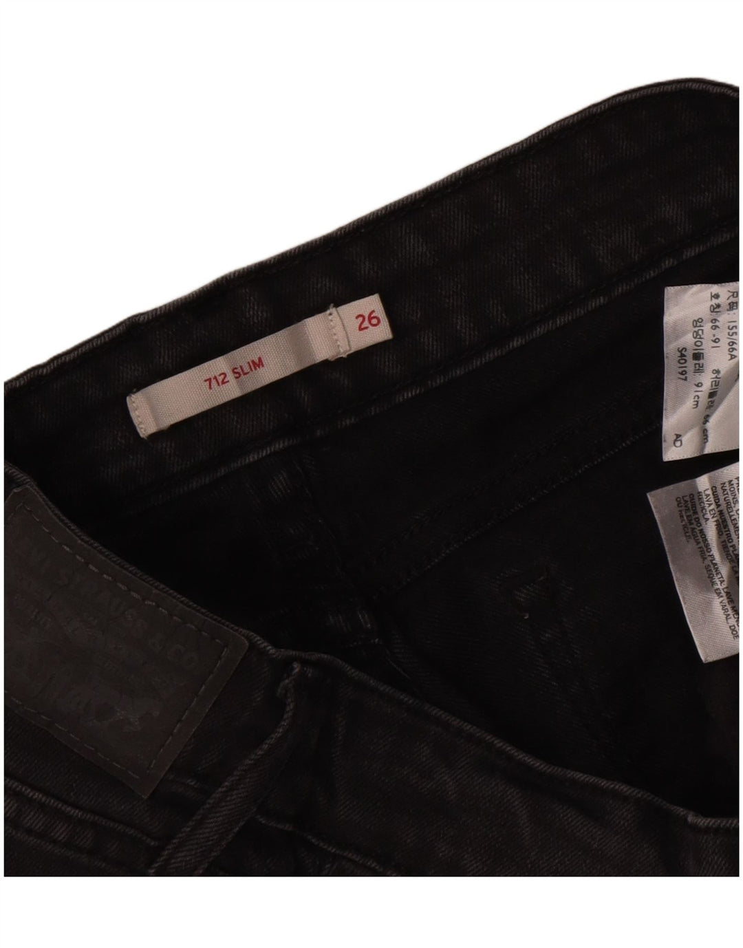Jeans Levi's da donna 712 slim W26 L29 cotone nero