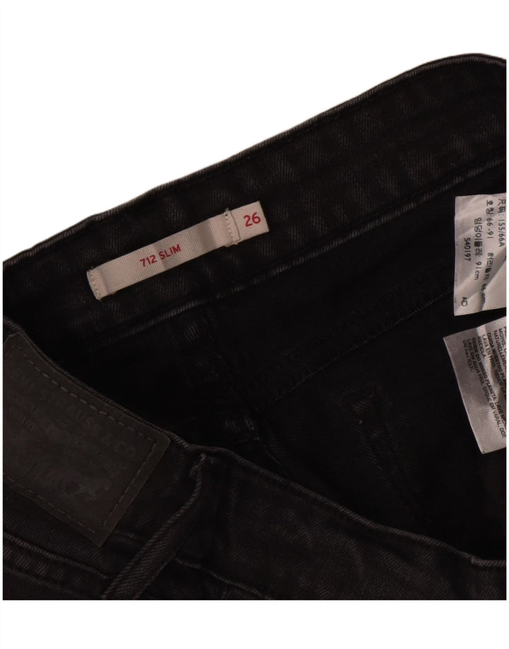 Jeans Levi's da donna 712 slim W26 L29 cotone nero
