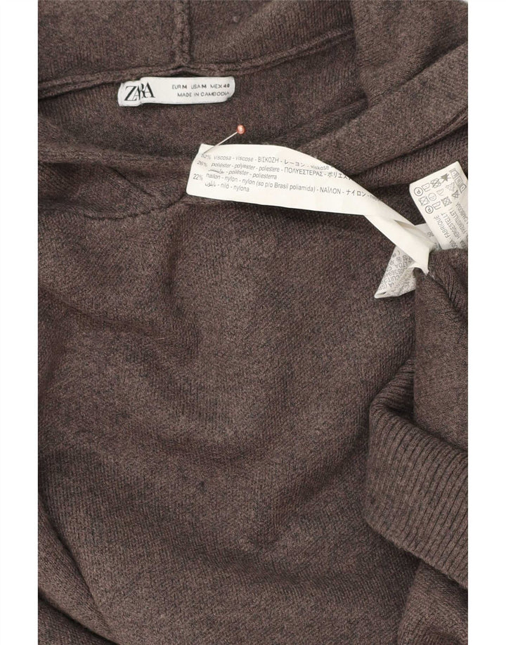 Maglione con cappuccio Zara da uomo in viscosa grigio medio