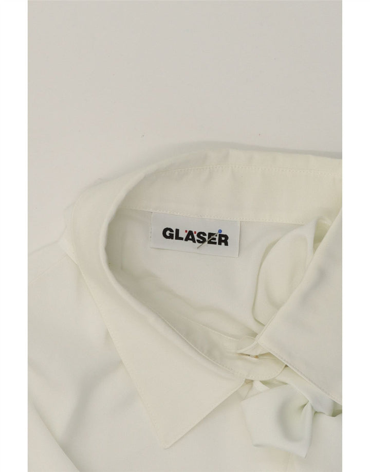 GLASER Womens Oversized Front Tie Shirt Blouse UK 16 Large Off White Vintage Glaser and Second-Hand Glaser from Messina Hembry 
