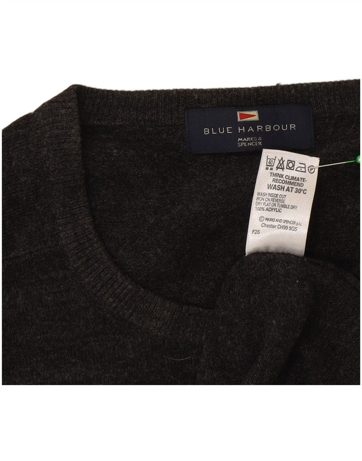 Maglione maglione girocollo da uomo Marks & Spencer grigio medio in acrilico