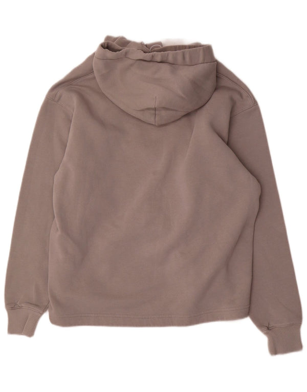 Maglione con cappuccio oversize grafico da donna Calvin Klein Jeans UK 10 piccolo grigio