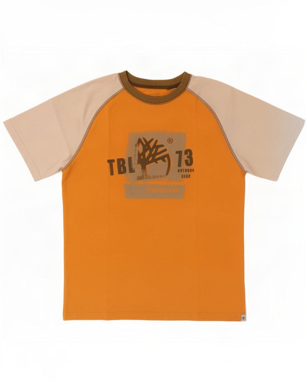 T-shirt grafica per ragazzi Timberland Top 11-12 anni color block arancione