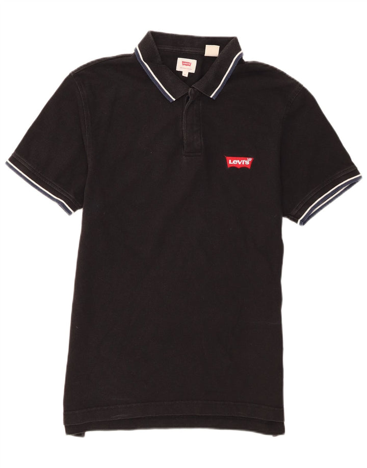 Polo Levi's da uomo piccola in cotone nero