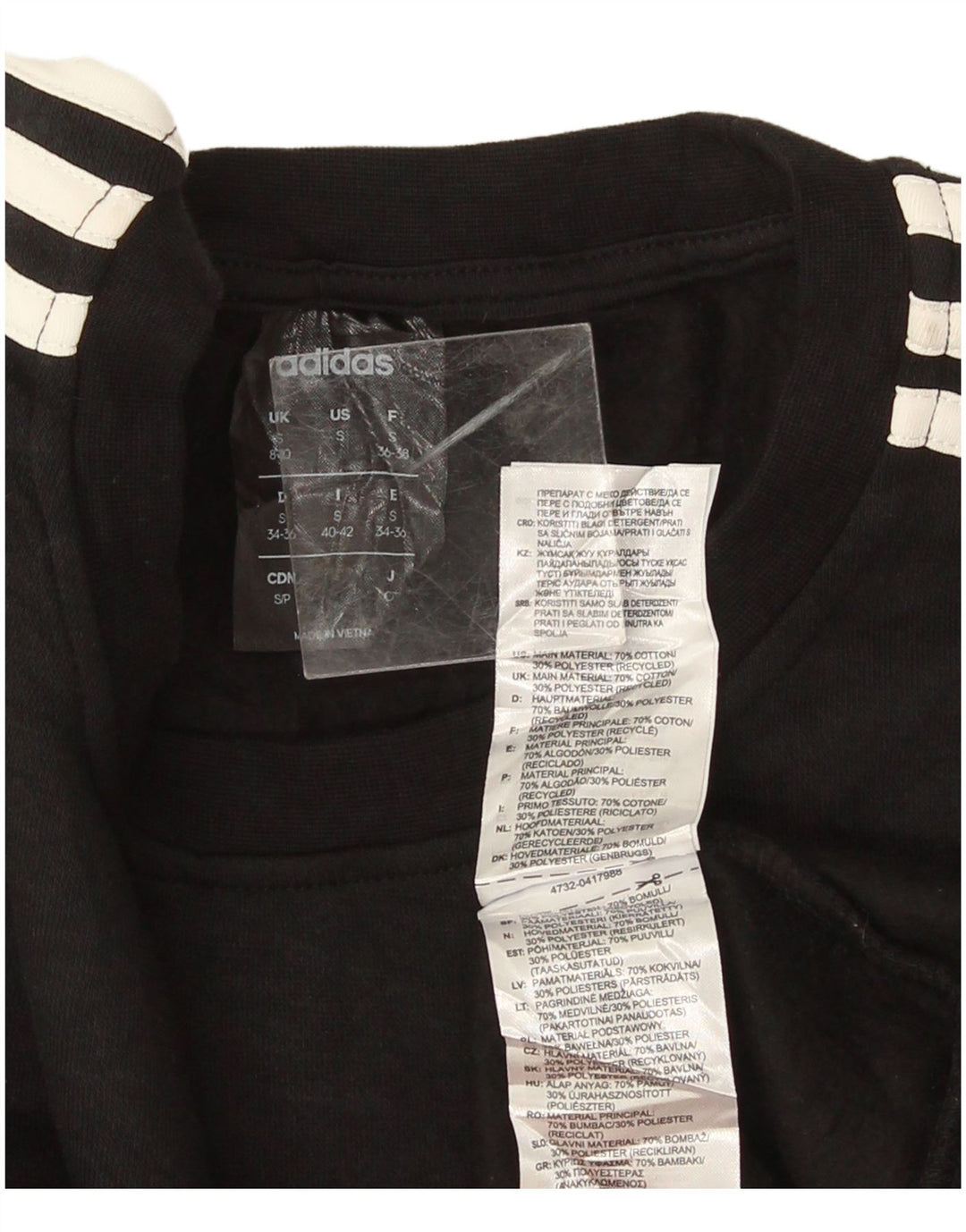Felpa da donna Adidas Jumper UK 8/10 Small Black Cotton